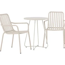 Parvekeryhmä Venture Home, ø60cm beige Bacong-pöytä + 2 mustaa Peking-tuolia
