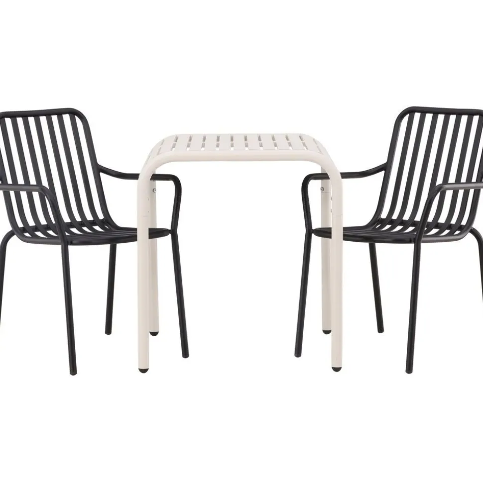 Parvekeryhmä Venture Home, 70x70cm beige Borneo-pöytä + 2 beigeä Peking-tuolia