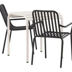 Parvekeryhmä Venture Home, 70x70cm beige Borneo-pöytä + 2 beigeä Peking-tuolia