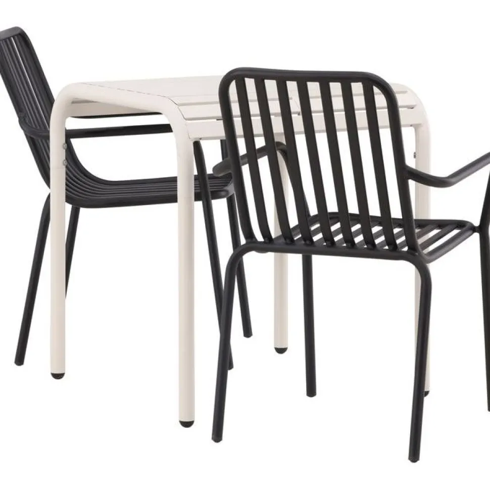 Parvekeryhmä Venture Home, 70x70cm beige Borneo-pöytä + 2 beigeä Peking-tuolia