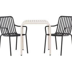 Parvekeryhmä Venture Home, 70x70cm beige Borneo-pöytä + 2 beigeä Peking-tuolia