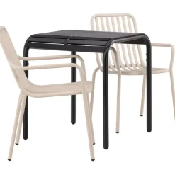 Parvekeryhmä Venture Home, 70x70cm beige Borneo-pöytä + 2 beigeä Peking-tuolia