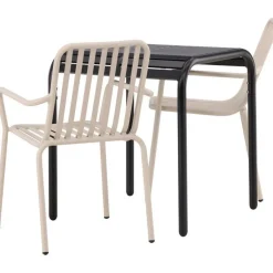 Parvekeryhmä Venture Home, 70x70cm beige Borneo-pöytä + 2 beigeä Peking-tuolia