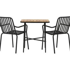 Parvekeryhmä Venture Home,  88x70cm Holmbeck-pöytä + 2 mustaa Peking-tuolia