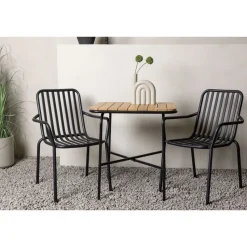 Parvekeryhmä Venture Home, 88x70cm Holmbeck-pöytä + 2 mustaa Peking-tuolia