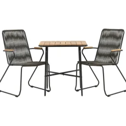 Parvekeryhmä Venture Home,  88x70cm Holmbeck-pöytä + 2 tummanharmaata Bois-tuolia