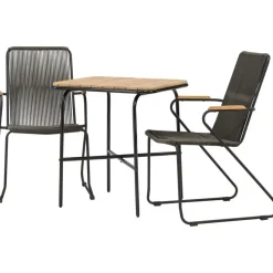 Parvekeryhmä Venture Home, 88x70cm Holmbeck-pöytä + 2 tummanharmaata Bois-tuolia