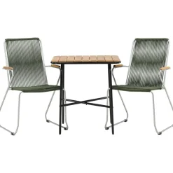 Parvekeryhmä Venture Home, 88x70cm Holmbeck-pöytä + 2 tummanharmaata Bois-tuolia