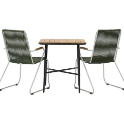 Parvekeryhmä Venture Home, 88x70cm Holmbeck-pöytä + 2 tummanharmaata Bois-tuolia