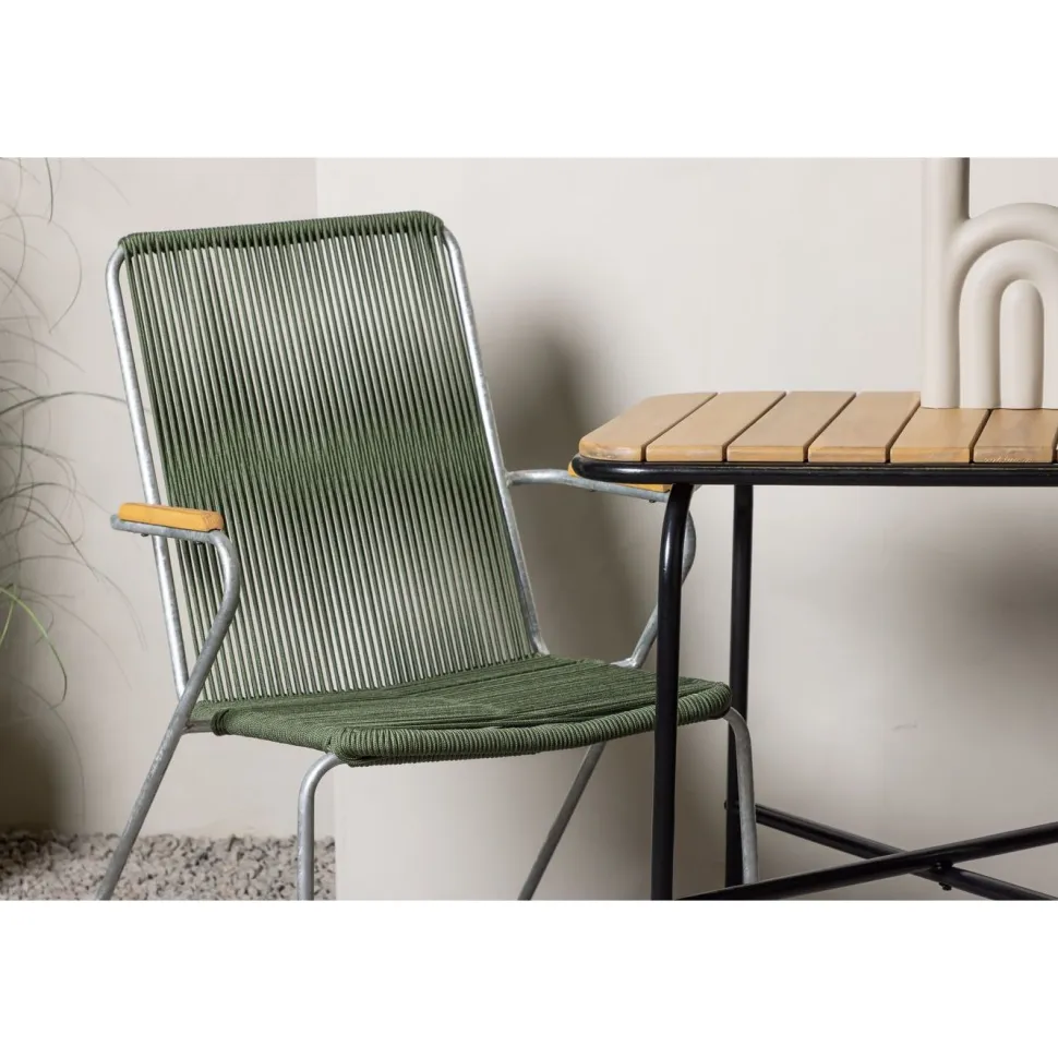 Parvekeryhmä Venture Home, 88x70cm Holmbeck-pöytä + 2 tummanharmaata Bois-tuolia