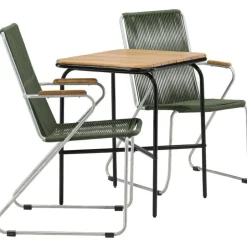 Parvekeryhmä Venture Home, 88x70cm Holmbeck-pöytä + 2 tummanharmaata Bois-tuolia