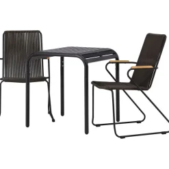 Parvekeryhmä Venture Home, 70x70cm musta Borneo-pöytä + 2 mustaa Bois-tuolia