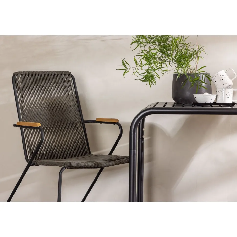 Parvekeryhmä Venture Home, 70x70cm musta Borneo-pöytä + 2 mustaa Bois-tuolia