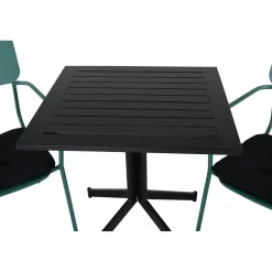 Parvekeryhmä Venture Home, 70x70cm Way-pöytä + 2 vihreää Nicke-tuolia