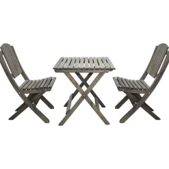 Parvekesetti Baltic Garden Wilma 65x65cm pöytä + 2 Visby tuolia harmaa