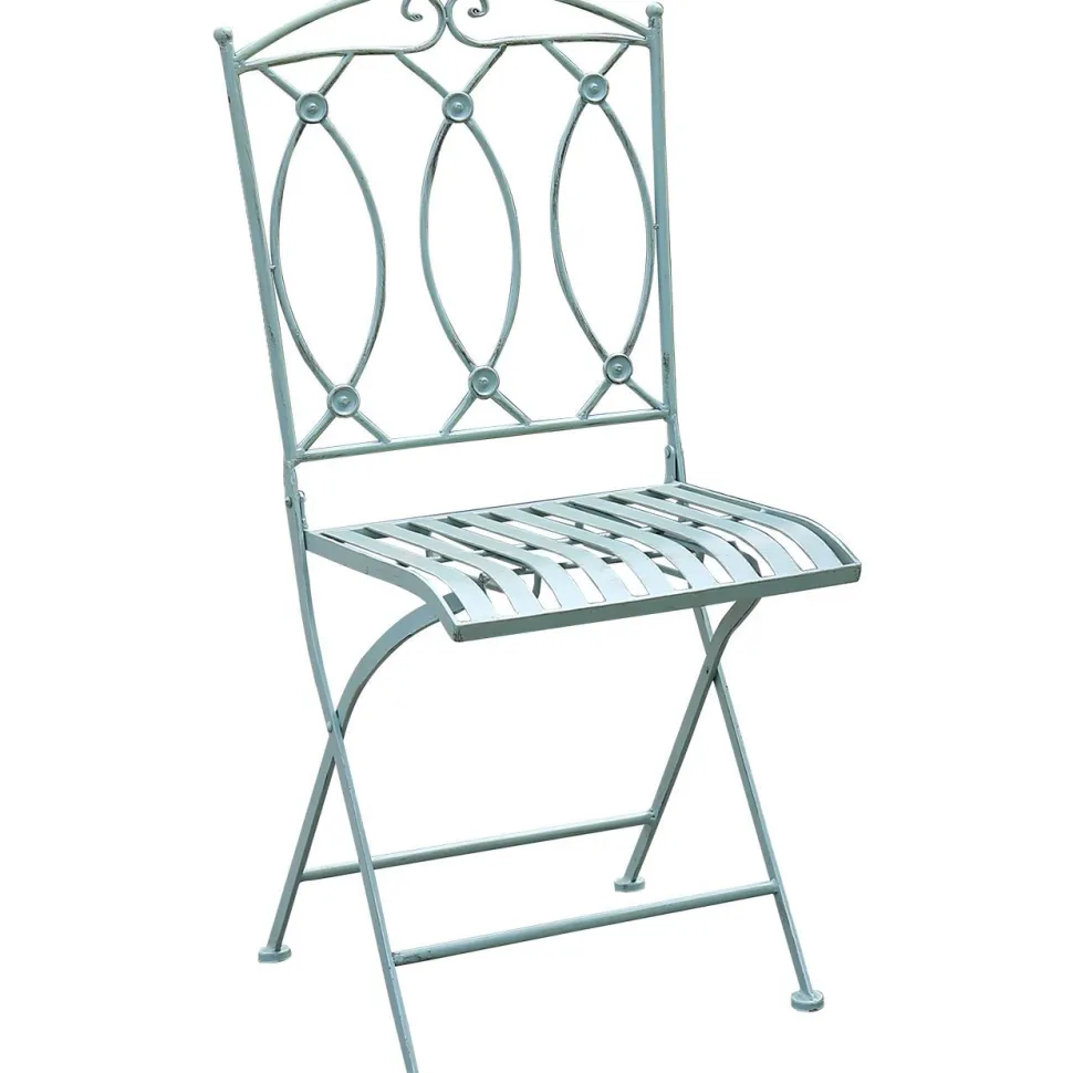 Parvekesetti Home4you Mint, pöytä + 2 tuolia, takorauta, antiikkivihreä