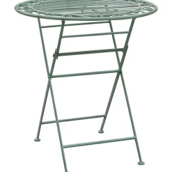 Parvekesetti Home4you Mint, pöytä + 2 tuolia, takorauta, antiikkivihreä