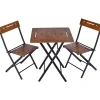 Parvekesetti Linento Garden Bistro Set 3, 2 tuolia + pöytä, kokoontaittuva, musta/pähkinä