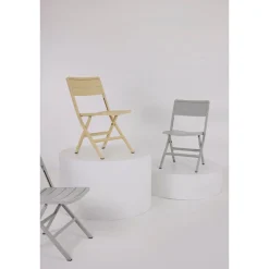 Parveketuoli Brafab Wilkie, kokoontaittuva, vaaleanharmaa