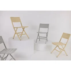 Parveketuoli Brafab Wilkie, kokoontaittuva, vaaleanharmaa