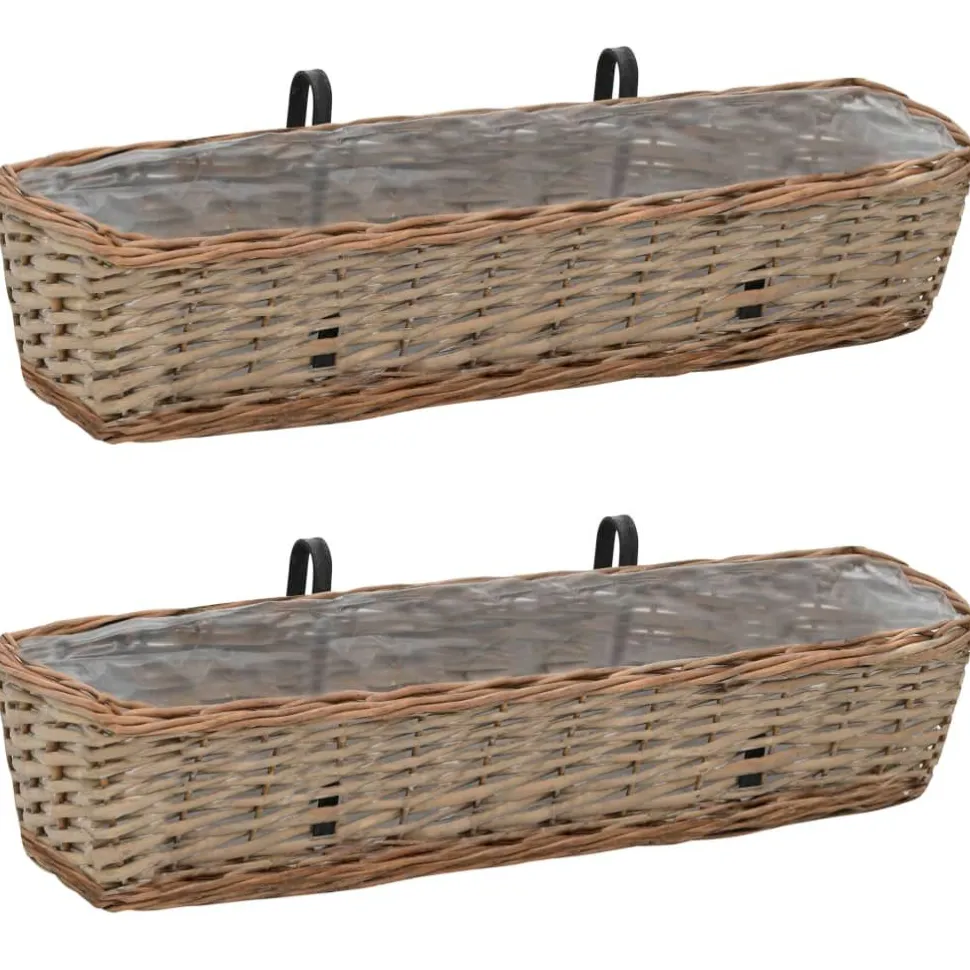 Parvekkeen kukkalaatikko 2 kpl paju PE-vuori 80 cm