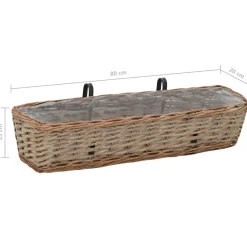 Parvekkeen kukkalaatikko 2 kpl paju PE-vuori 80 cm