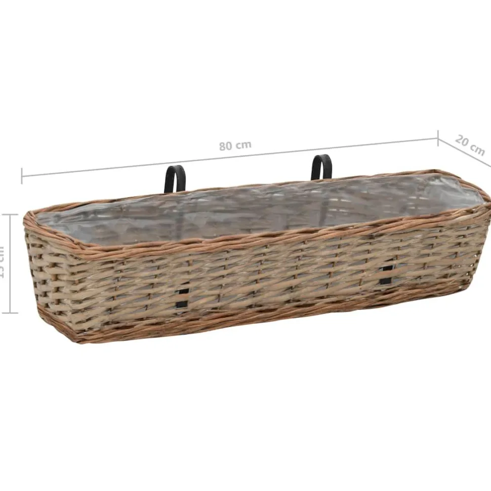 Parvekkeen kukkalaatikko 2 kpl paju PE-vuori 80 cm