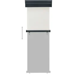 Parvekkeen sivumarkiisi 65x250 cm kerma