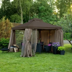 Paviljonki Home4you Legend, 2,91x3,91 m, ruskea/beige