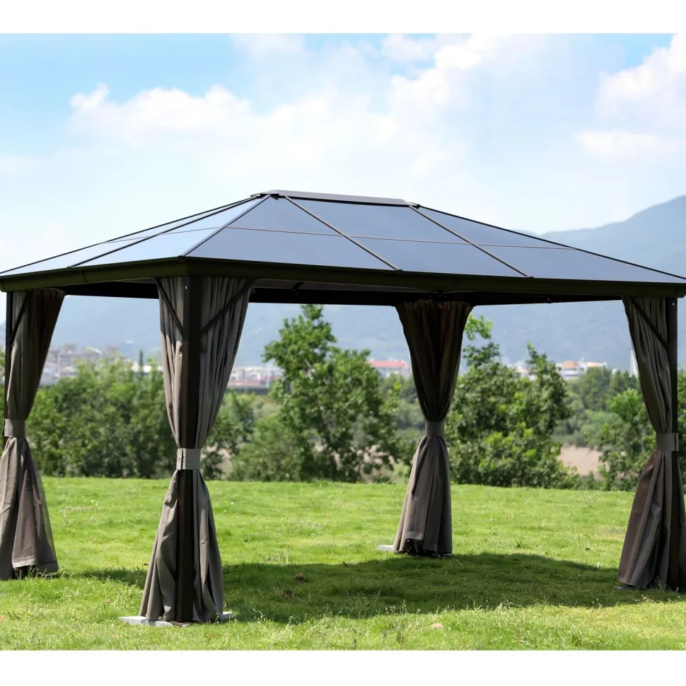 Paviljonki Home4you Sunset, 3x4m, ruskea/vaaleanbeige