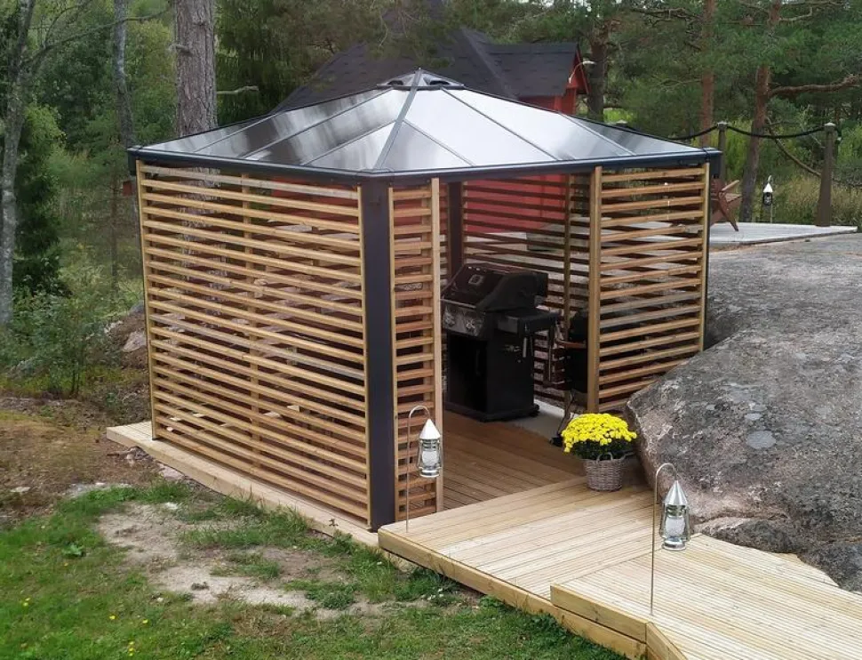 Paviljonki Palram-Canopia Palermo 3000 3 x 3 m 8,7 m² harmaa