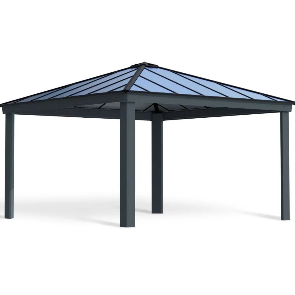 Paviljonki Palram-Canopia Dallas, 17.6m², 4.3x4.3m, 14x14ft, harmaa