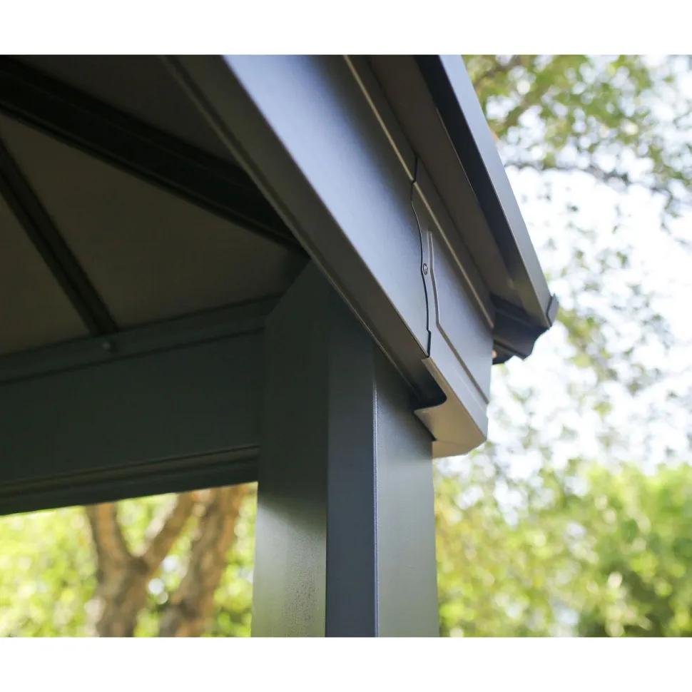 Paviljonki Palram-Canopia Dallas, 17.6m², 4.3x4.3m, 14x14ft, harmaa