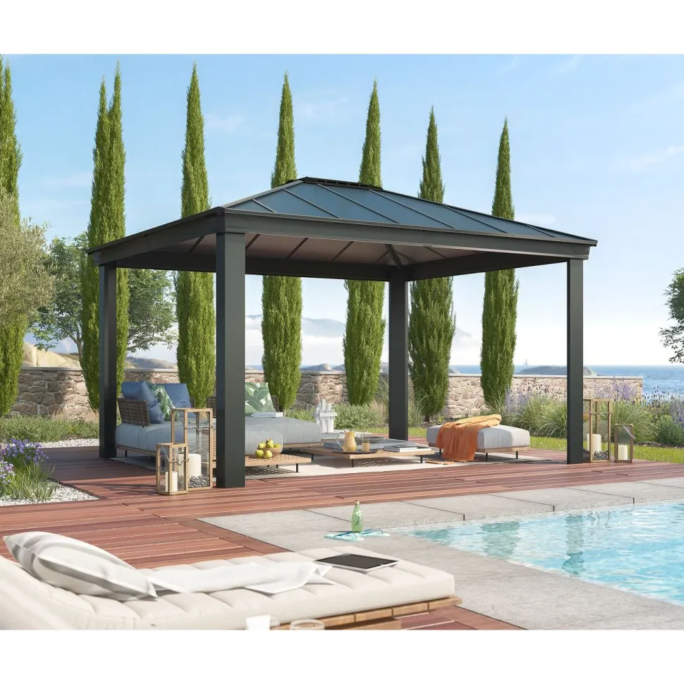 Paviljonki Palram-Canopia Dallas 4300 3,6 x 4,3 m 15,5 m² harmaa