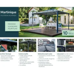 Paviljonki Palram-Canopia Martinique 5000 3,6 x 4,9 m 17,7 m² harmaa