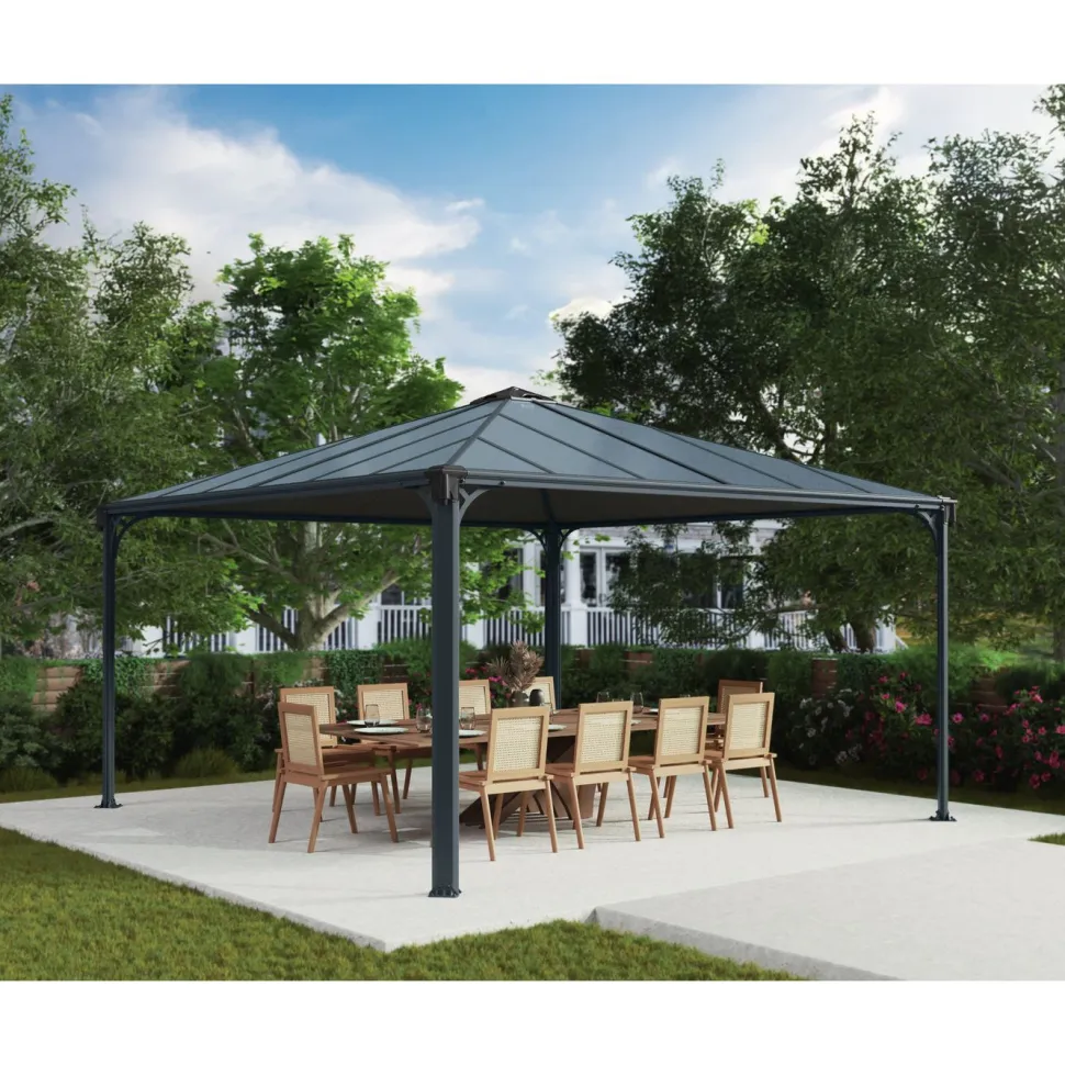 Paviljonki Palram-Canopia Palermo 4300 4,3 x 4,3 m 18,5 m² harmaa