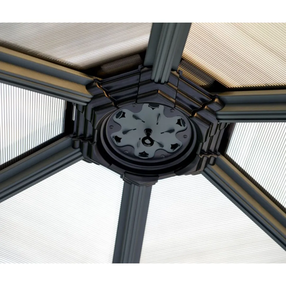 Paviljonki Palram-Canopia Roma 6-kulmainen 3,6 x 4, 2 m 14,9 m² harmaa