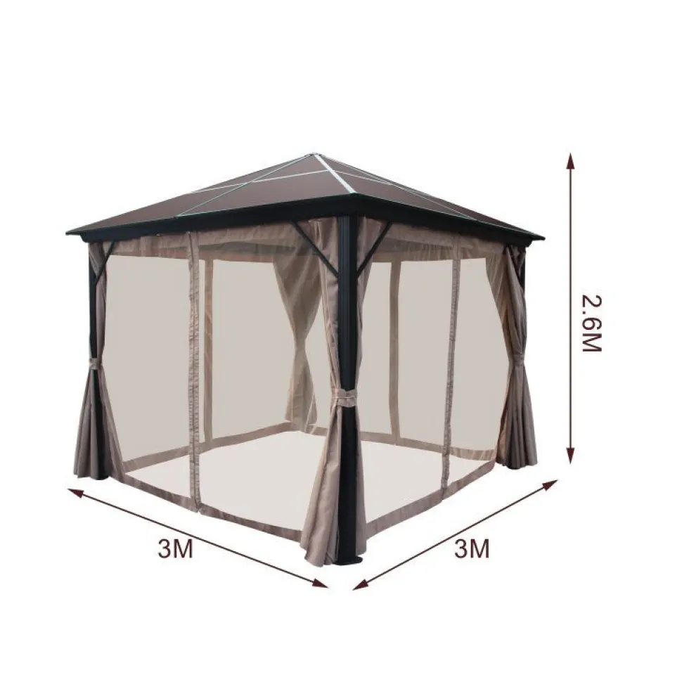 Paviljonki verhoilla AB Polar 3x3 m beige