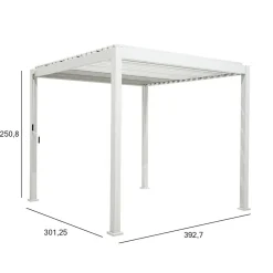 Pergola Home4You Mirador-111, 300x400cm, valkoinen