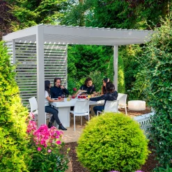 Pergola Home4You Mirador-111, 300x400cm, valkoinen
