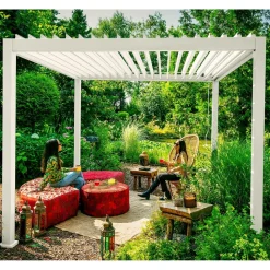 Pergola Home4You Mirador-111, 300x400cm, valkoinen