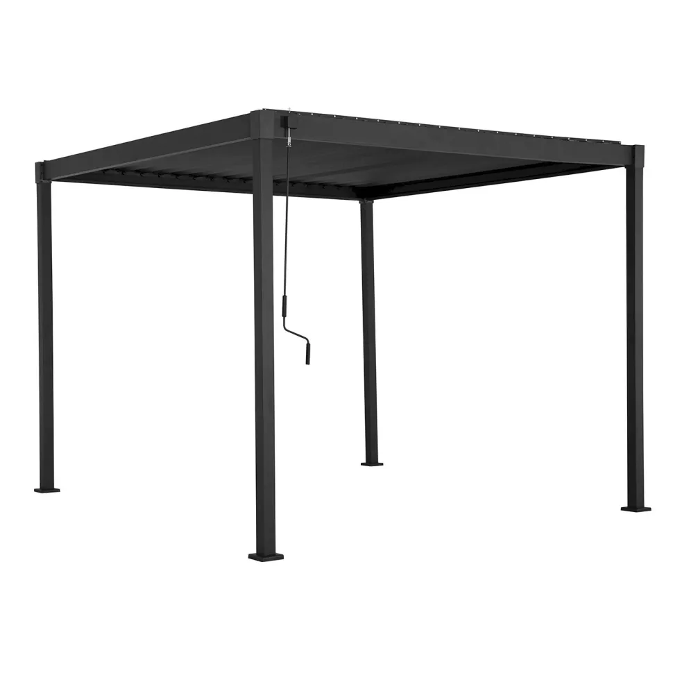 Pergola Home4You Mirador-80, 300x300cm, tummanharmaa