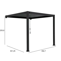 Pergola Home4You Mirador-111, 300x400cm, seinäasennus, tummanharmaa