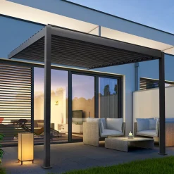 Pergola Home4You Mirador-111, 300x400cm, seinäasennus, tummanharmaa