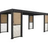 Pergola Home4You Mirador-111, säleikköseinillä 300x600cm, tummanharmaa