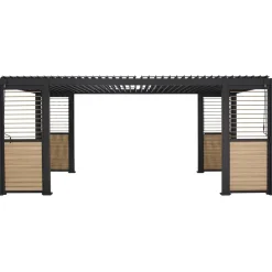 Pergola Home4You Mirador-111, säleikköseinillä 300x600cm, tummanharmaa