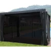 Pergola Home4You Mirador-111, 300x300cm, Textilene-kankaisilla sivuverhoilla, tummanharmaa