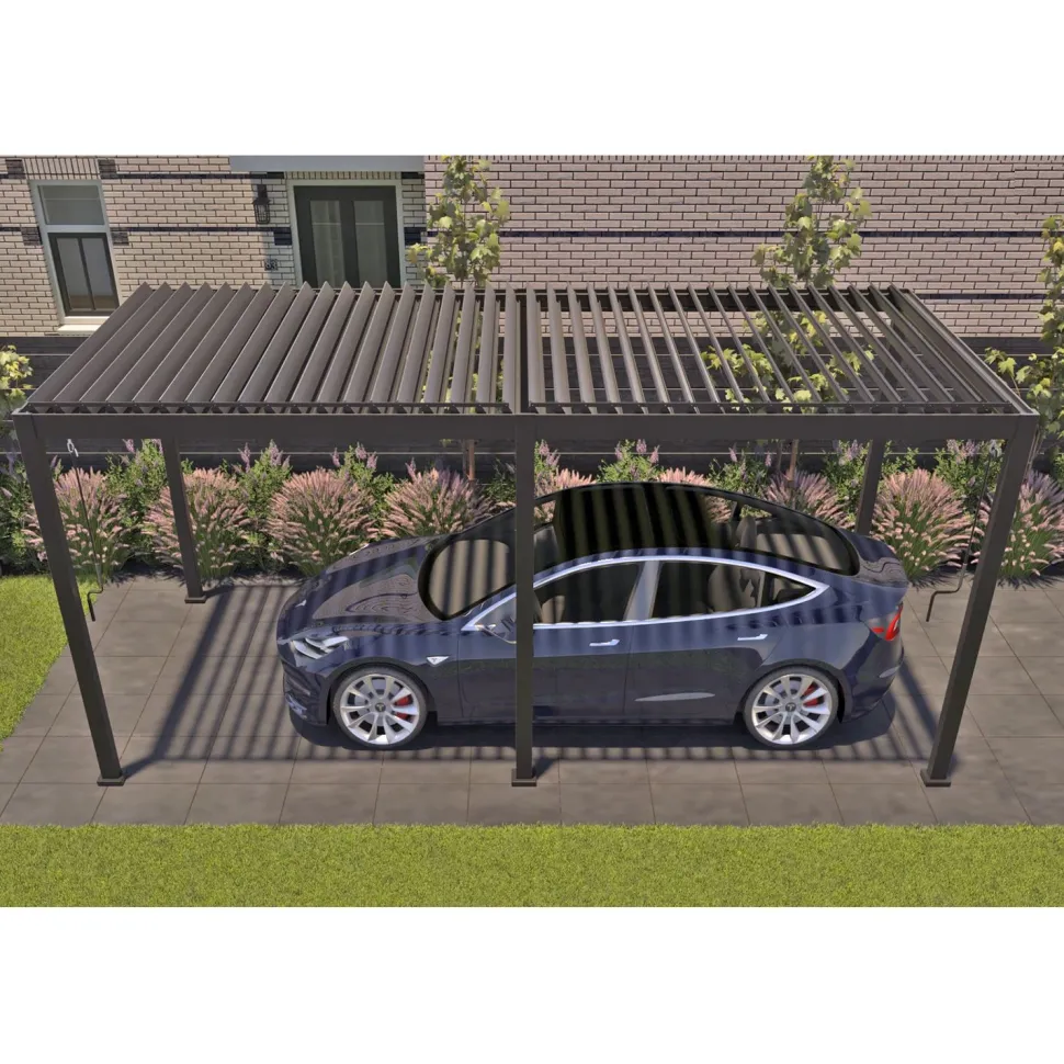 Pergola Home4you Mirador-111, 300x300cm, tummanharmaa