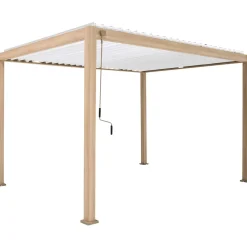 Pergola Home4You Mirador-111, 300x400cm, vaalea puujäljitelmä, beige