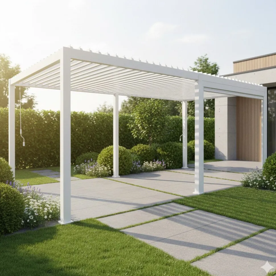 Pergola Home4You Mirador-111, 300x600cm, valkoinen